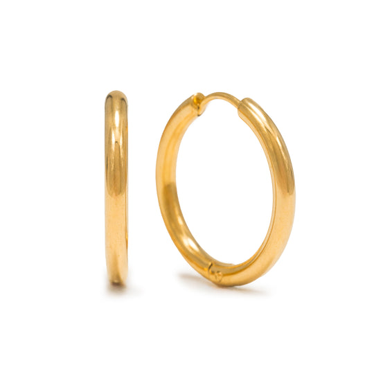 Tube 20mm Hoop Earrings Gold banner
