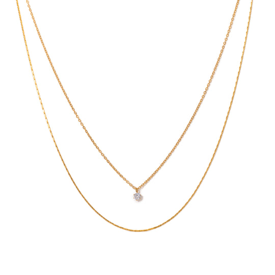 Soleil Layered Necklace Gold banner