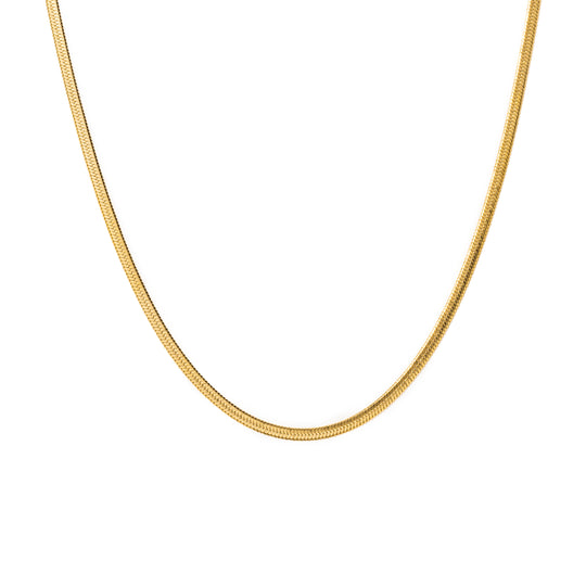 Sasha Herringbone Necklace Gold banner