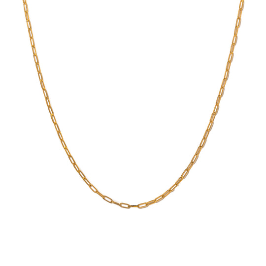 Paperclip Chain Necklace Gold banner