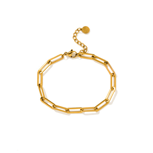 Bold Paperclip Bracelet Gold banner
